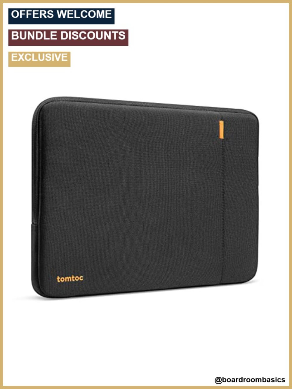 360 Protective Laptop Sleeve Recycled Polyester Water Resistant Fits 15 inch